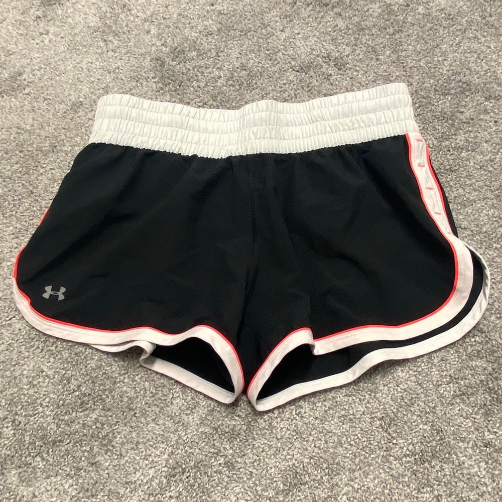Black & White (w/Pink) Under Armour Workout Shorts, M